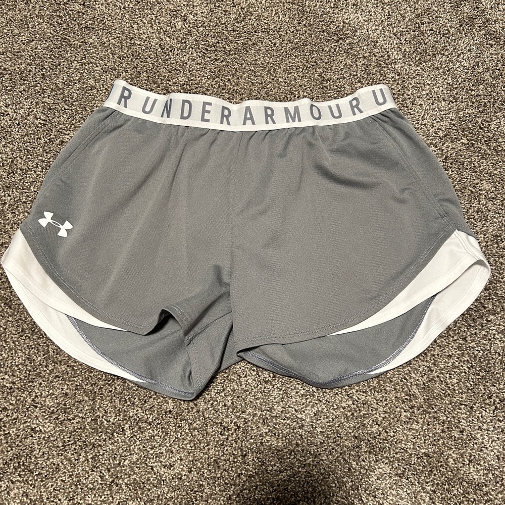 Under Armour Women's Athletic Gray and White Shorts
